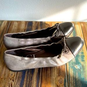 AGL Gray Suede Tassel Ballet Flats Size EU 38.5
